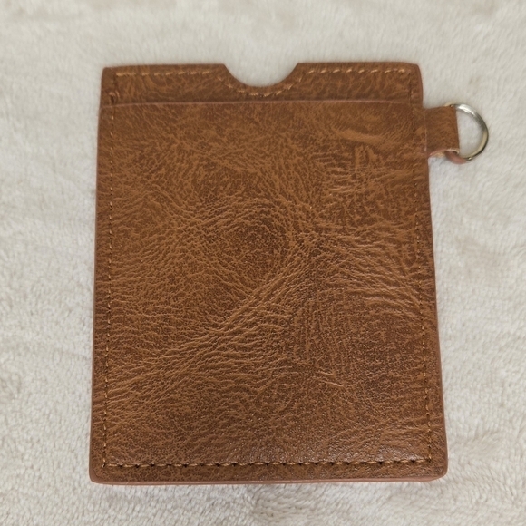 "YEAH, NO" Slip Wallet Brown, Red. White & Navy Blue - Picture 6 of 10